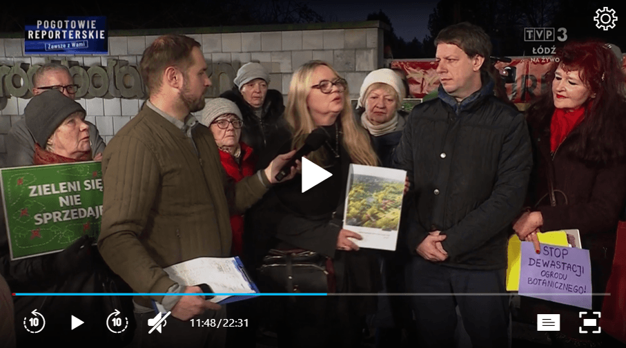 Relacja TVP3 Łódź: wywiad z mieszkańcami przed wejściem do Ogrodu Botanicznego